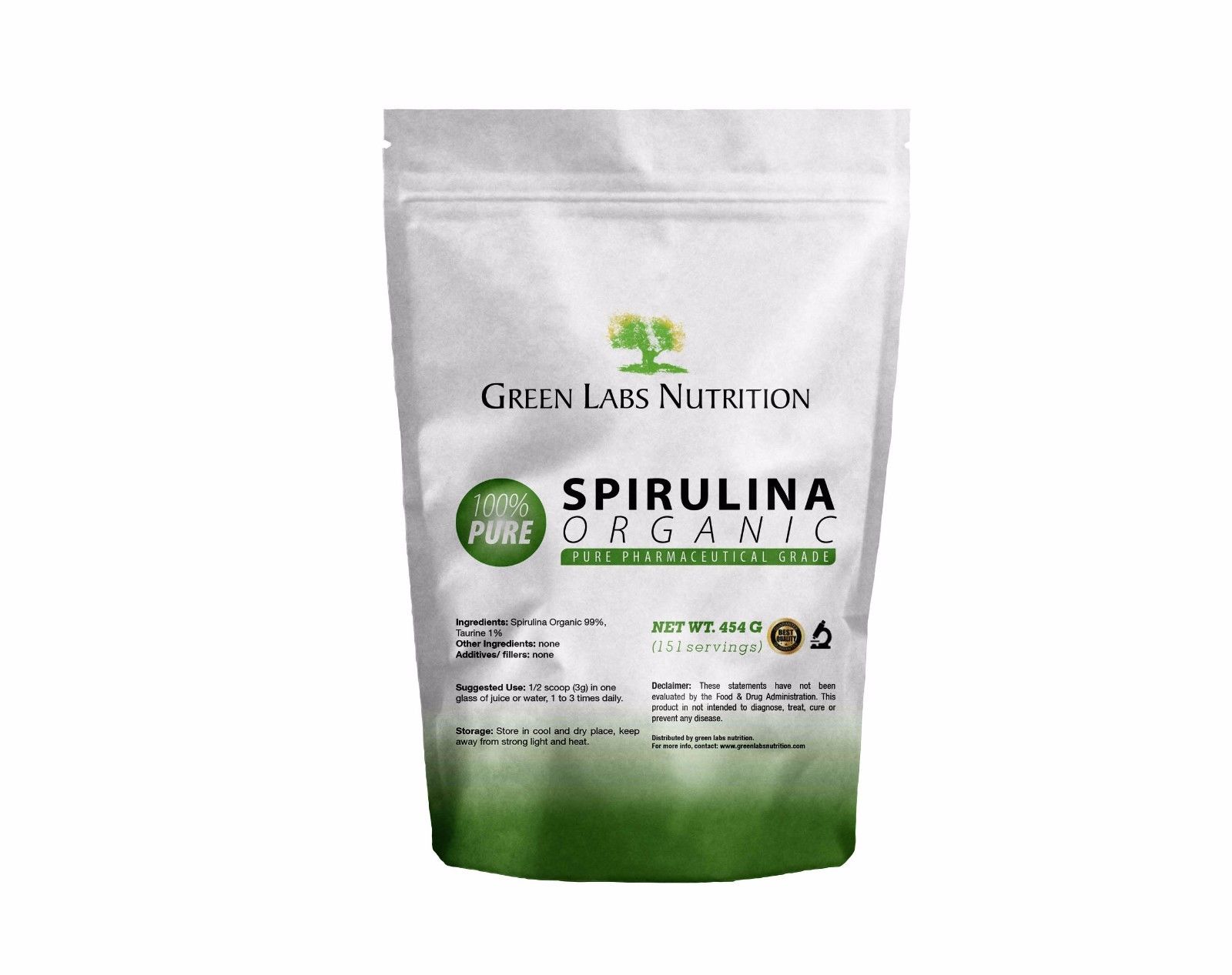 SPIRULINA Pure Powder Organic 454g eBay